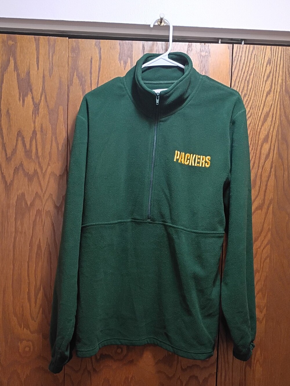 Reebok Green Half-Zip Packers Pullover with Gold Logo Sweatshirt
